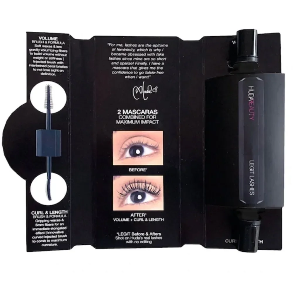 HUDA BEAUTY Legit Lashes Mascara Deluxe Mini 2 mascaras in one.